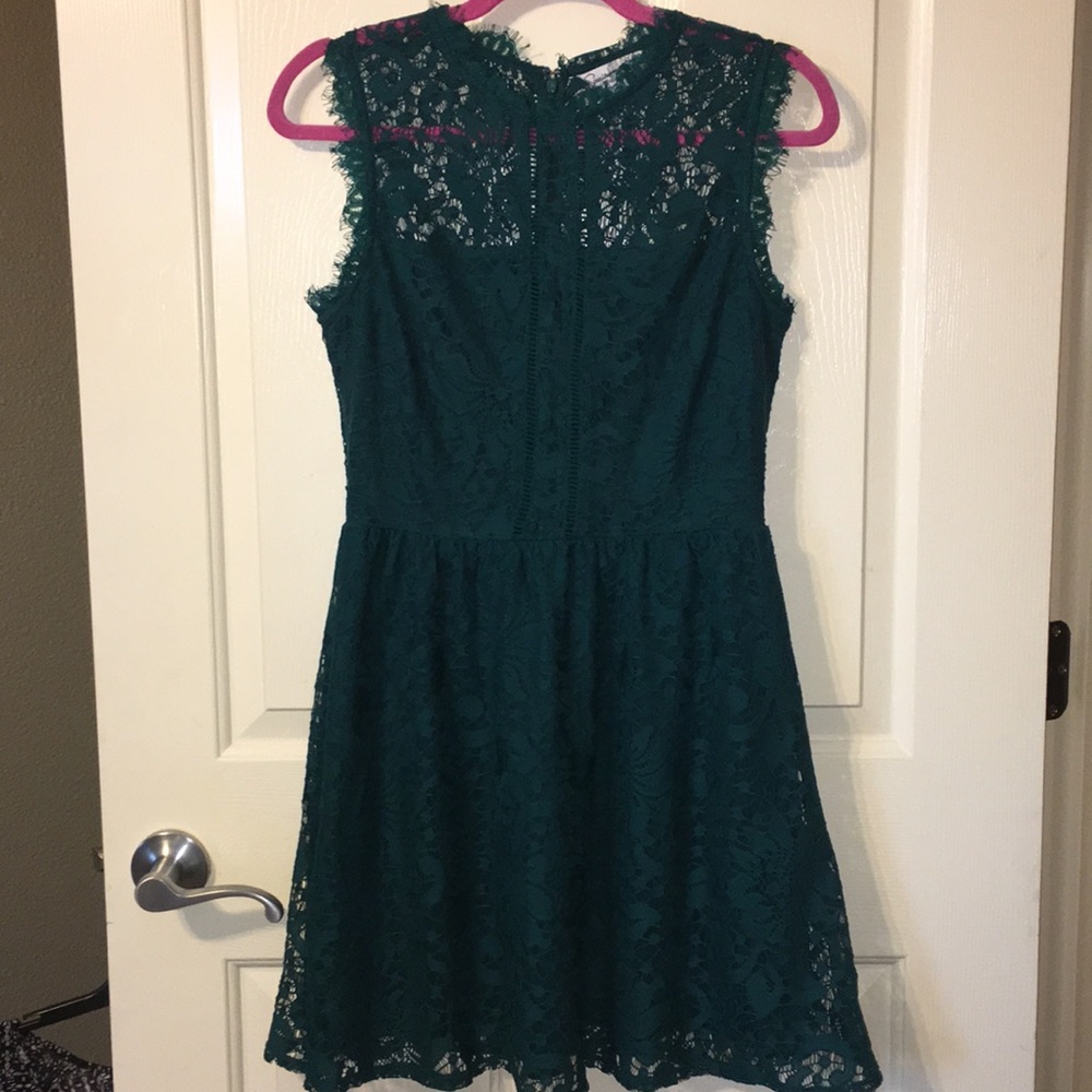 Speechless Semi-formal Green Lace Dress